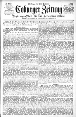 Coburger Zeitung Freitag 16. Oktober 1874