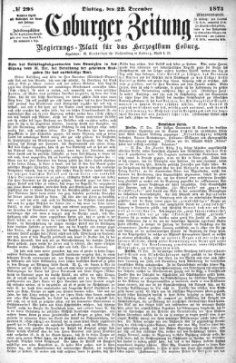Coburger Zeitung Dienstag 22. Dezember 1874