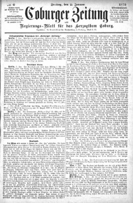 Coburger Zeitung Freitag 8. Januar 1875
