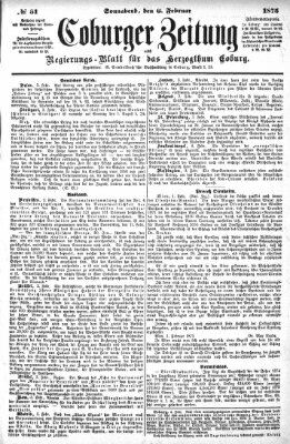 Coburger Zeitung Samstag 6. Februar 1875