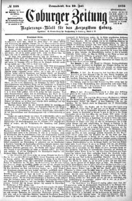 Coburger Zeitung Samstag 10. Juli 1875