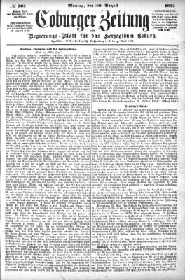 Coburger Zeitung Montag 30. August 1875