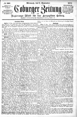 Coburger Zeitung Mittwoch 1. September 1875
