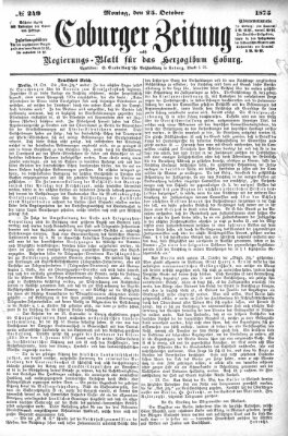 Coburger Zeitung Montag 25. Oktober 1875
