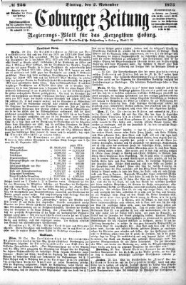 Coburger Zeitung Dienstag 2. November 1875
