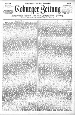 Coburger Zeitung Donnerstag 25. November 1875