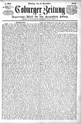 Coburger Zeitung Dienstag 7. Dezember 1875
