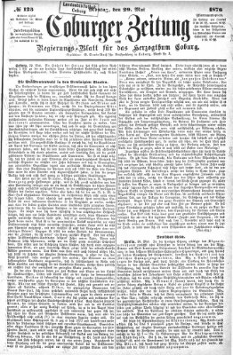 Coburger Zeitung Montag 29. Mai 1876