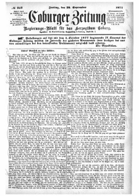 Coburger Zeitung Freitag 28. September 1877