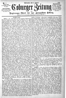 Coburger Zeitung Mittwoch 9. Januar 1878