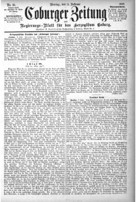 Coburger Zeitung Montag 11. Februar 1878