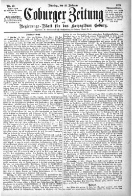 Coburger Zeitung Dienstag 19. Februar 1878