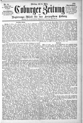 Coburger Zeitung Montag 25. März 1878