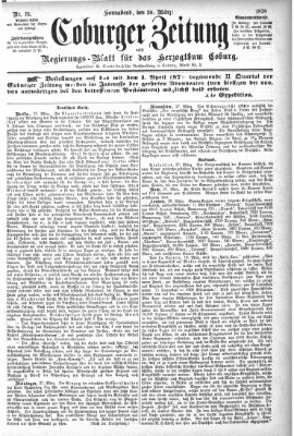 Coburger Zeitung Samstag 30. März 1878