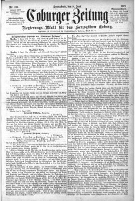Coburger Zeitung Samstag 8. Juni 1878