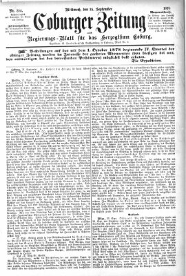 Coburger Zeitung Mittwoch 25. September 1878