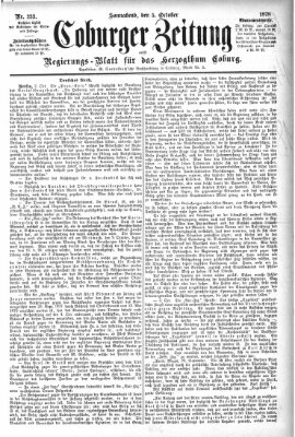 Coburger Zeitung Samstag 5. Oktober 1878
