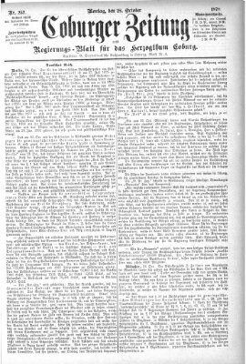 Coburger Zeitung Montag 28. Oktober 1878