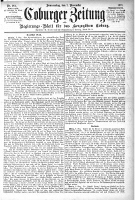 Coburger Zeitung Donnerstag 7. November 1878