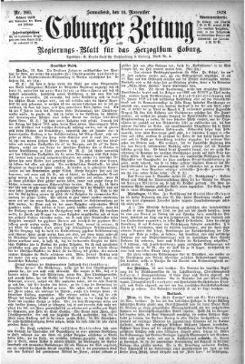 Coburger Zeitung Samstag 16. November 1878