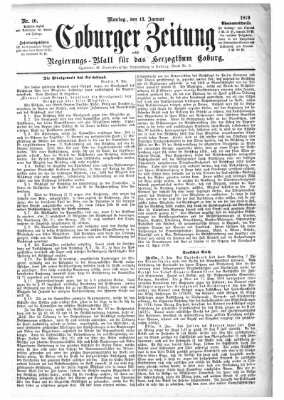 Coburger Zeitung Montag 13. Januar 1879