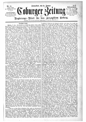 Coburger Zeitung Samstag 18. Januar 1879