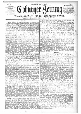 Coburger Zeitung Samstag 5. April 1879