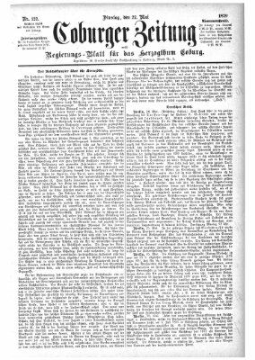 Coburger Zeitung Dienstag 27. Mai 1879