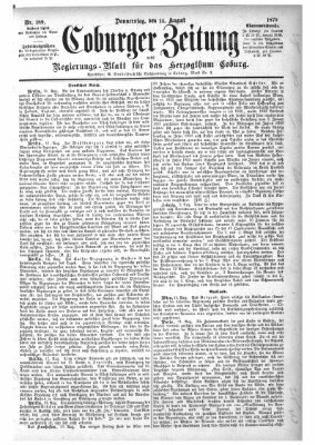Coburger Zeitung Donnerstag 14. August 1879