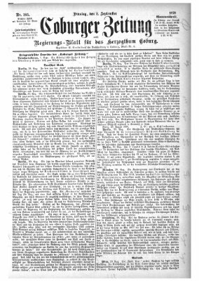 Coburger Zeitung Dienstag 2. September 1879