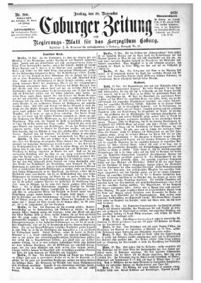 Coburger Zeitung Freitag 28. November 1879