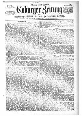 Coburger Zeitung Montag 15. Dezember 1879