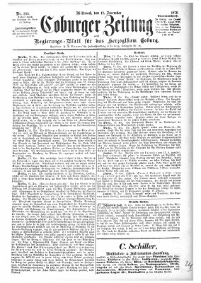 Coburger Zeitung Mittwoch 17. Dezember 1879