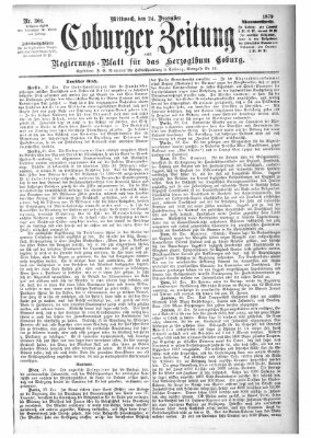 Coburger Zeitung Mittwoch 24. Dezember 1879