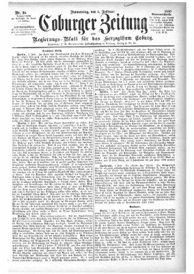 Coburger Zeitung Donnerstag 5. Februar 1880