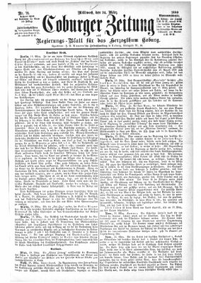 Coburger Zeitung Mittwoch 24. März 1880