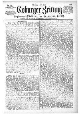 Coburger Zeitung Montag 7. Juni 1880