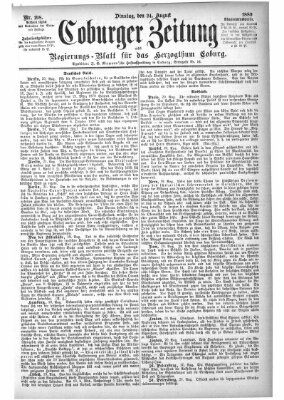 Coburger Zeitung Dienstag 24. August 1880