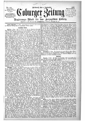 Coburger Zeitung Mittwoch 8. September 1880