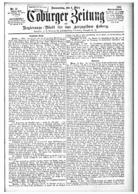 Coburger Zeitung Donnerstag 3. März 1881