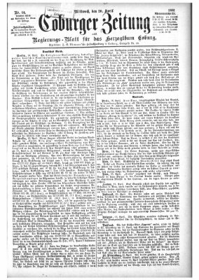 Coburger Zeitung Mittwoch 20. April 1881