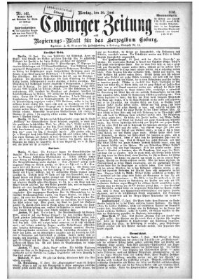 Coburger Zeitung Montag 20. Juni 1881