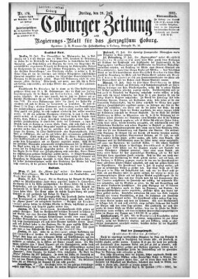 Coburger Zeitung Freitag 29. Juli 1881