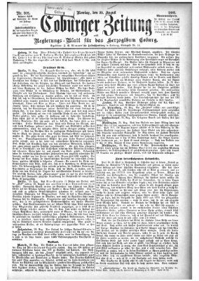 Coburger Zeitung Montag 29. August 1881