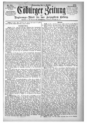 Coburger Zeitung Donnerstag 6. Oktober 1881
