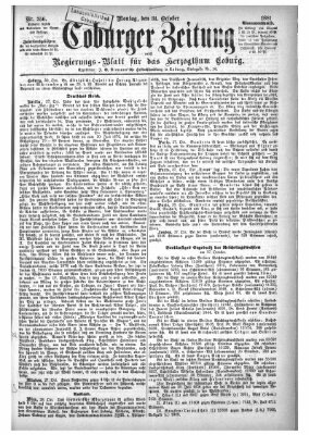 Coburger Zeitung Montag 31. Oktober 1881