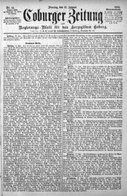 Coburger Zeitung Dienstag 17. Januar 1882