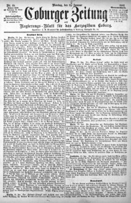 Coburger Zeitung Montag 23. Januar 1882