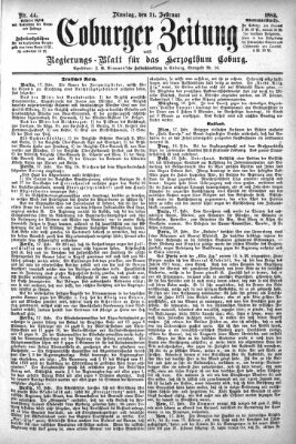 Coburger Zeitung Dienstag 21. Februar 1882