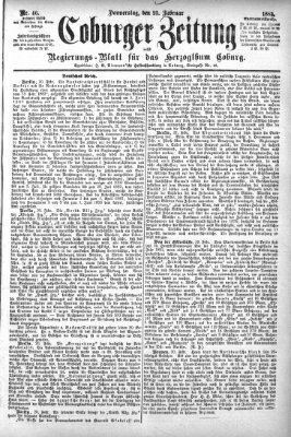 Coburger Zeitung Donnerstag 23. Februar 1882